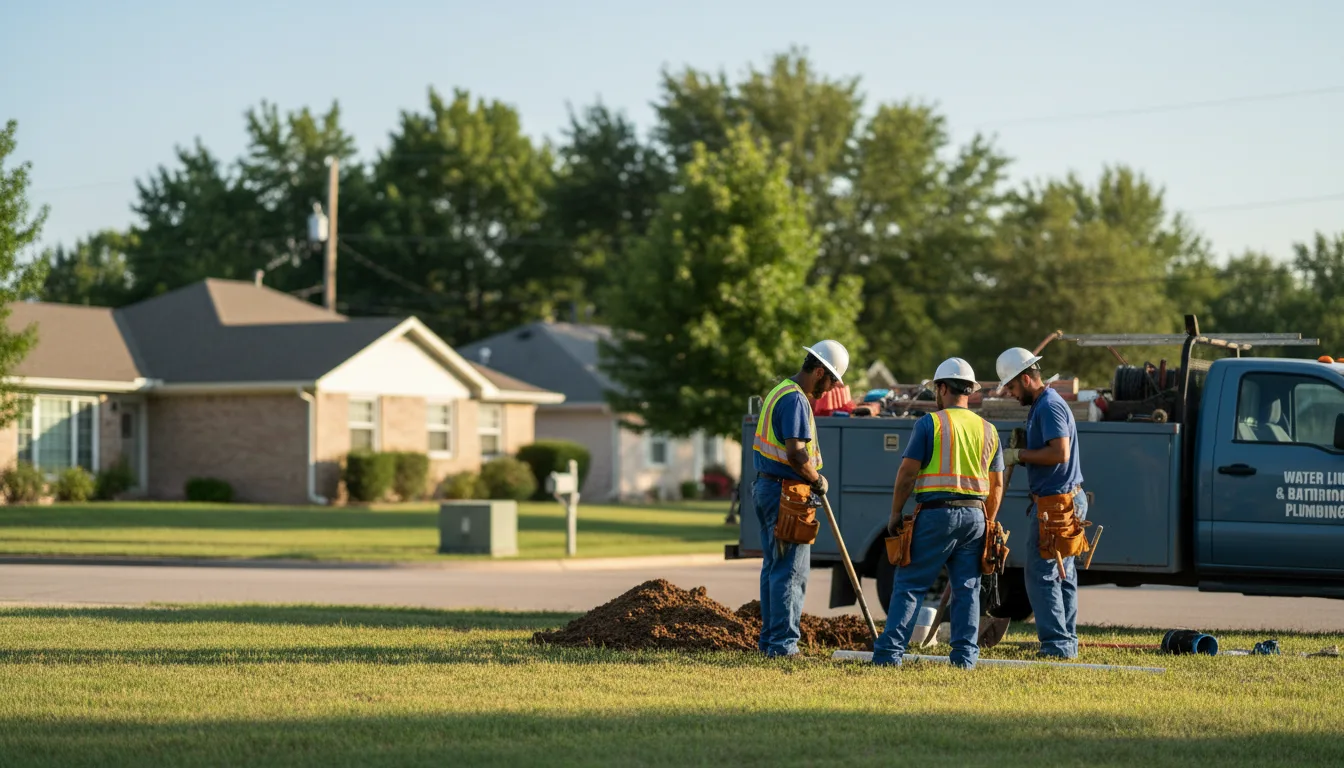 Residential water line and bathroom plumbing service in Easley, SC